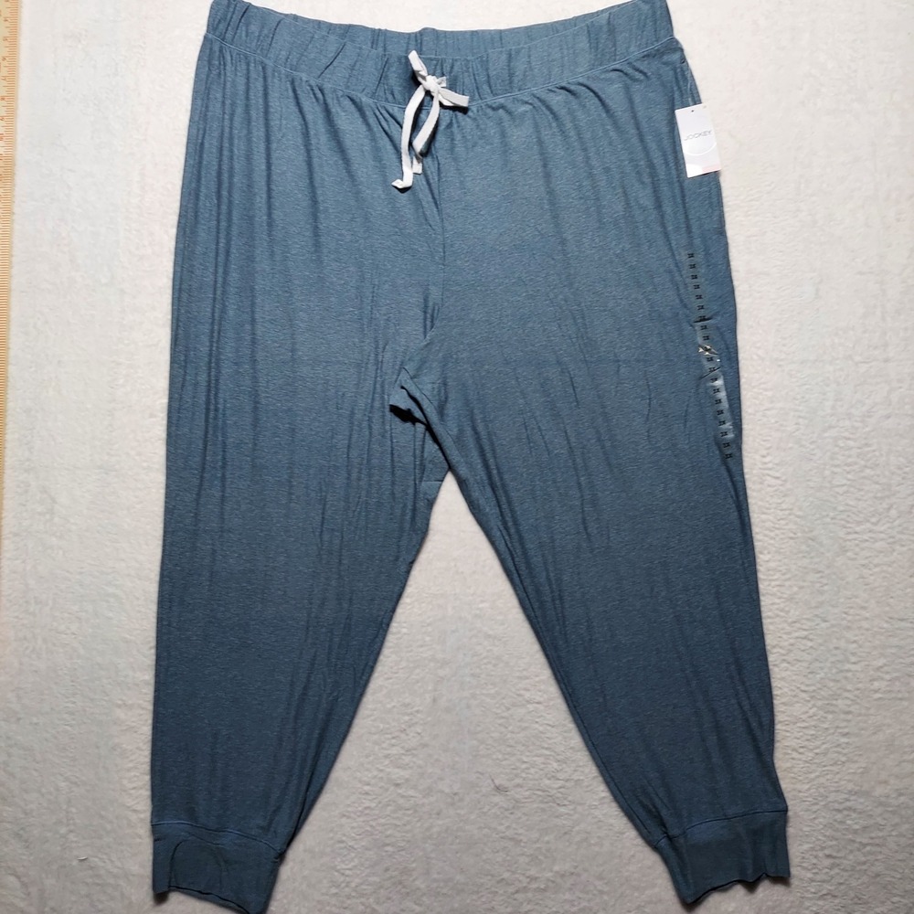 Jockey Jogger Pants Womens 3X Blue New Microfiber Stretch Lounge Sleepwear
